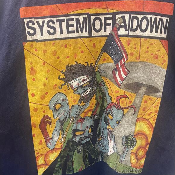 Vintage 90’s System of a Down Mushroom Cloud Shirt *Rare Back Print* Size XL - Picture 3 of 7